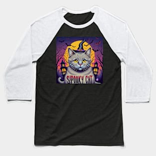 Spooky Cat in an Amazing Setting Baseball T-Shirt